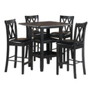 Norman 5-Piece Pack Counter Height Set in Black - 2514BK-36
