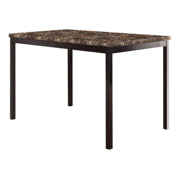 Tempe Dining Table, Faux Marble Top in Brown/Black - 2601-48