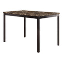 Tempe Dining Table, Faux Marble Top - Brown,Black