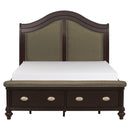 Marston Queen Sleigh Platform Bed in Cherry - 2615DC-1