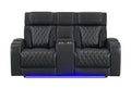 U8611 Blanche Pwr Con Rec Loveseat with PHR, LED and Speaker