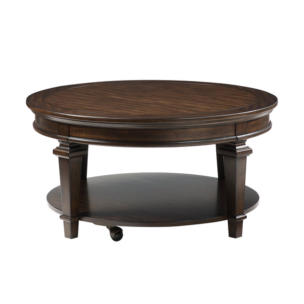 Tobias Round Cocktail Table in Espresso - 3681-01RD