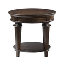 Tobias Round End Table in Espresso - 3681-04RD