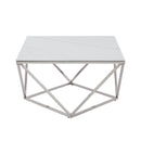 Alfeo Cocktail Table in Silver/White - 3694-30