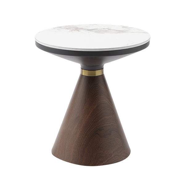 Greer End Table in Brown/Walnut/White - 3696-04