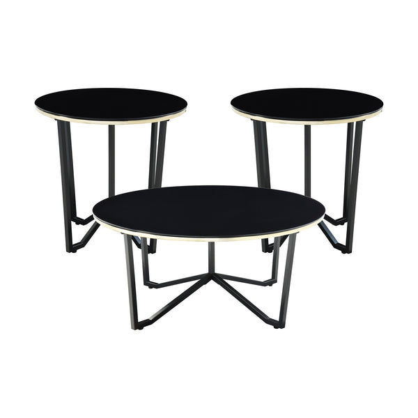 Amara 3-Piece Pack Occasional Set in Black/Gold - 3702-31