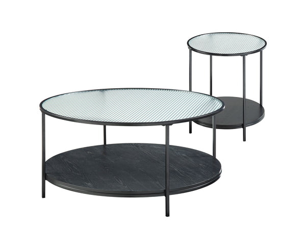 Zephyr 2-Piece Pack Occasional Set in Black/Transparent - 3706-31