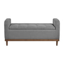 Brigitte Lift Top Storage Bench - Gray - Fabric