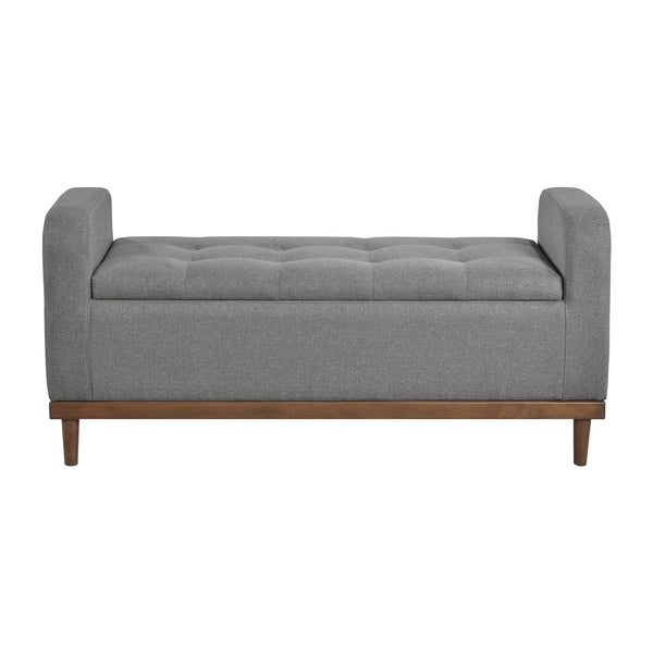 Brigitte Lift Top Storage Bench in Gray - 4590GY