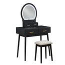 Camilla Dressing Table With Mirror - Black