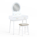 Camilla Dressing Table With Mirror - White