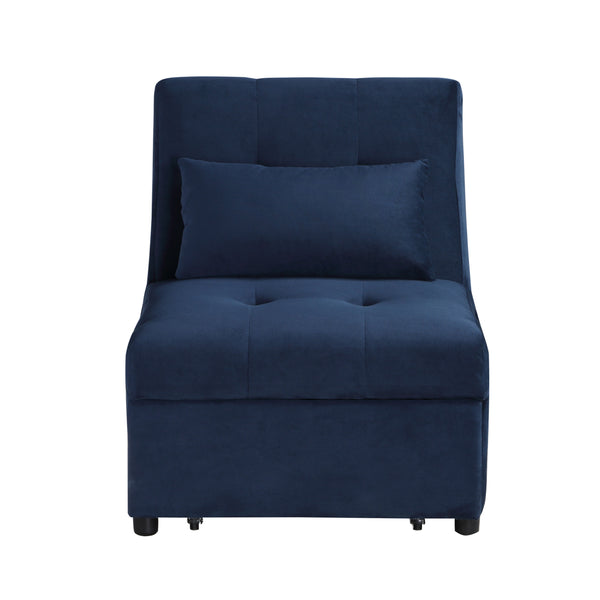 Garrell Lift Top Storage Bench with Pull-out Bed in Blue - 4615-F1