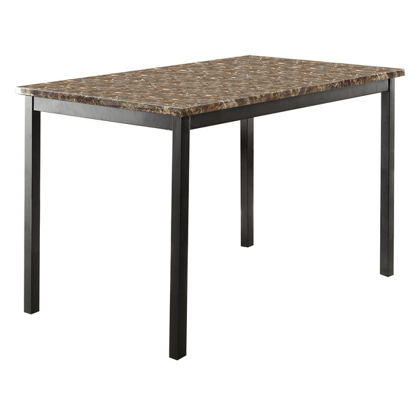 Flannery Dining Table, Faux Marble Top in Black/Brown - 5038-48