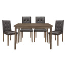 Ahmet 5pc Set (TB+4S) in Brown/Walnut - 5039BR-48*5