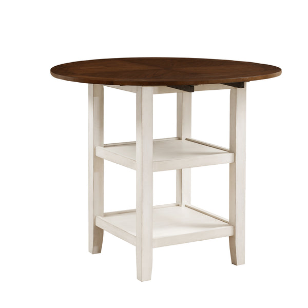 Kiwi Counter Height Drop Leaf Table in White/Cherry - 5162WW-36
