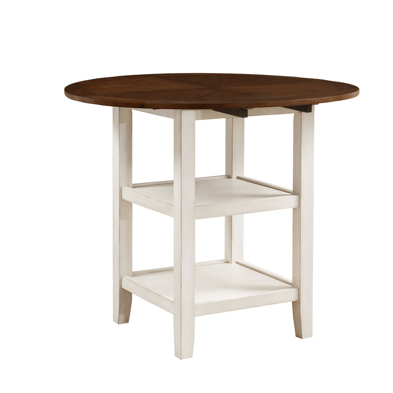 Kiwi Counter Height Drop Leaf Table in White/Cherry - 5162WW-36