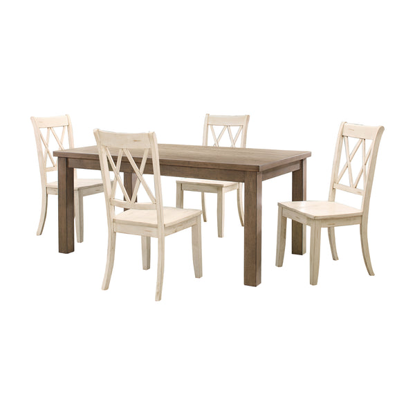 Janina 5pc Set (TB+4S) in Natural/White - 5516-66*5WTS