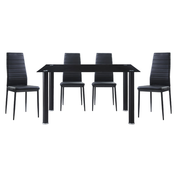 Florian 5pc Set (TB+4S) in Transparent/Gold/Silver/Champagne/Black - 5538BK*5