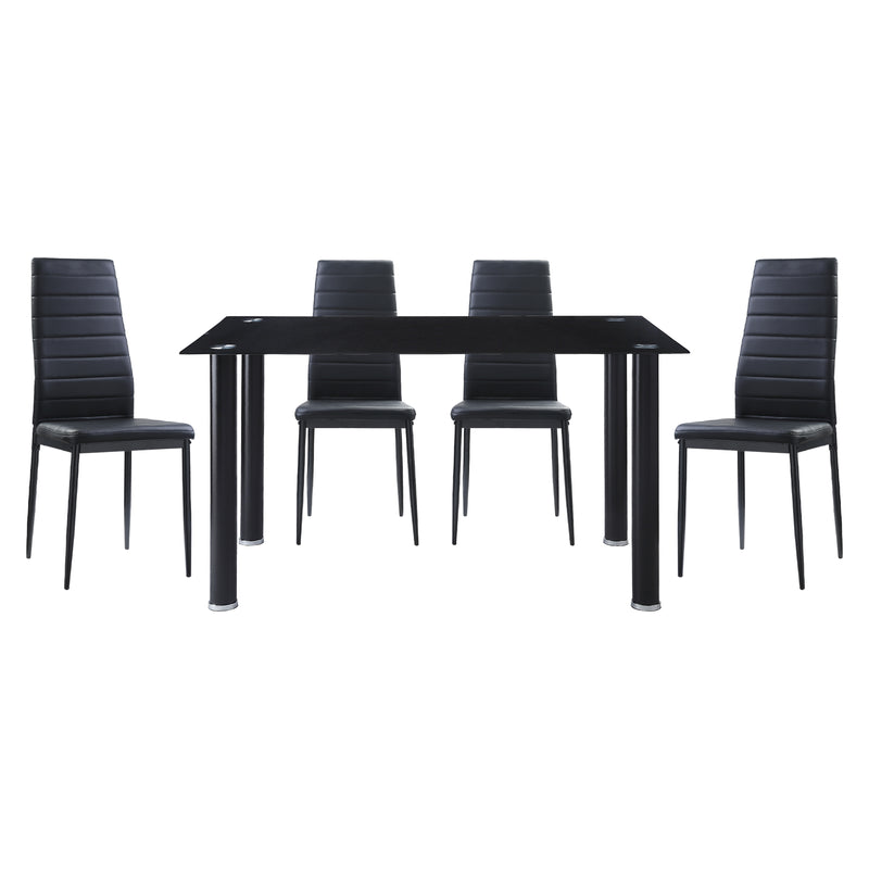 Florian 5pc Set (TB+4S) in Transparent/Gold/Silver/Champagne/Black - 5538BK*5