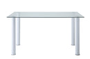 Florian Dining Table, Glass Top in White/Transparent/Gold/Silver/Champagne - 5538W*