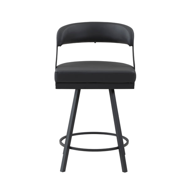 Crowley Swivel Counter Height Chair in Black - 5565-24BK