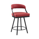 Crowley Swivel Counter Height Chair in Black/Red - 5565-24RD