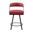 Crowley Swivel Counter Height Chair in Black/Red - 5565-24RD