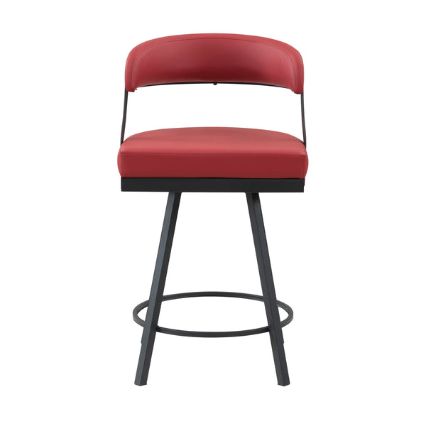 Crowley Swivel Counter Height Chair in Black/Red - 5565-24RD