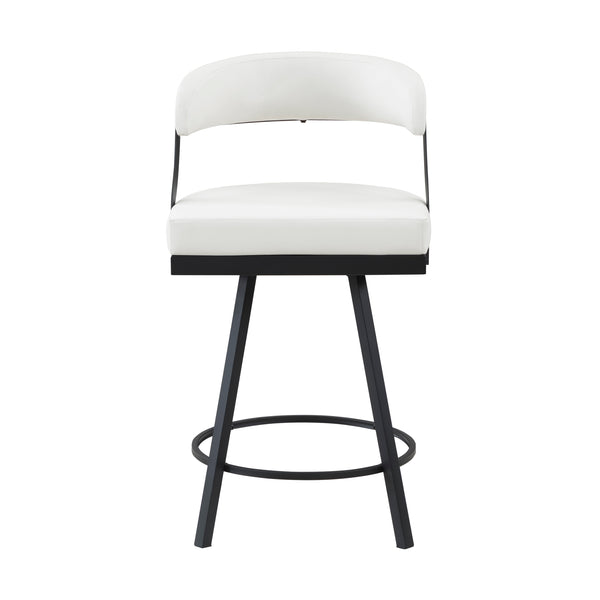 Crowley Swivel Counter Height Chair in Black/White - 5565-24WT