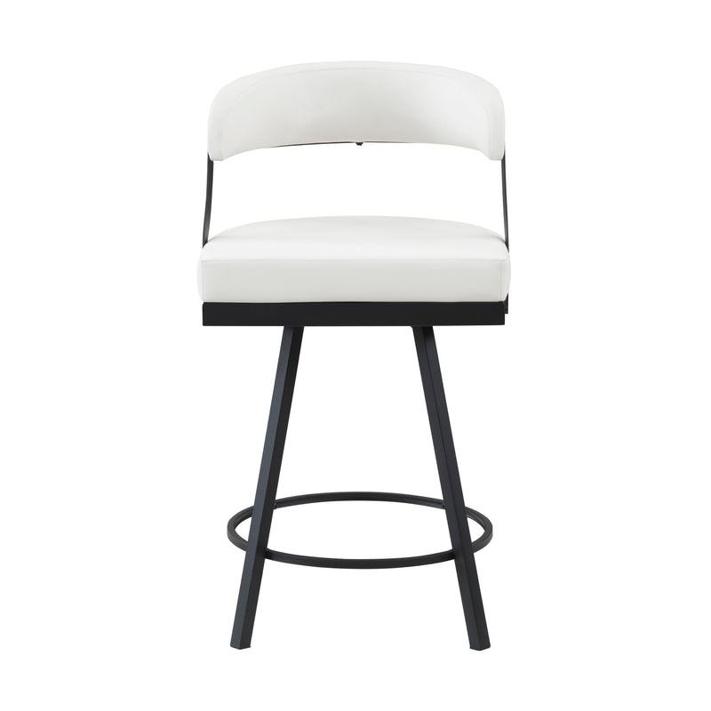 Crowley Swivel Counter Height Chair in Black/White - 5565-24WT