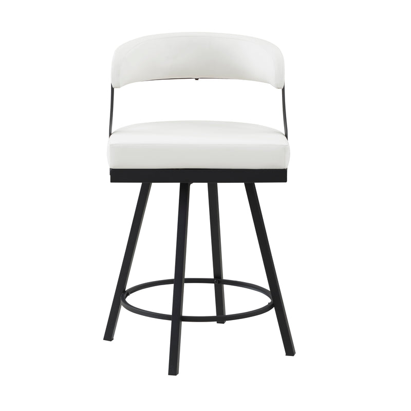 Crowley Swivel Counter Height Chair in Black/White - 5565-24WT