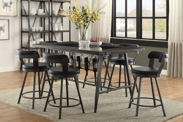 Appert Swivel Counter Height Chair, Black in Black/Gray - 5566-24BK