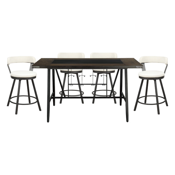 Appert 5pc Set (TB+4S) in Gray/White/Brown - 5566-36*5WT