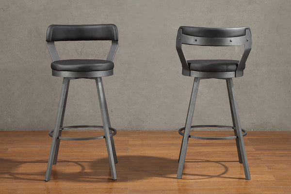 Appert Swivel Pub Height Chair, Black in Gray/Black - 5566-29BK