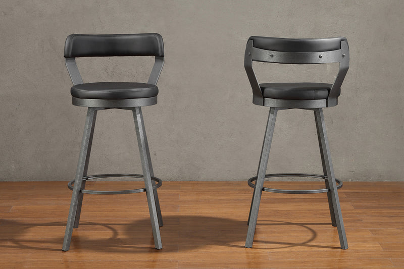Appert Swivel Pub Height Chair, Black in Gray/Black - 5566-29BK
