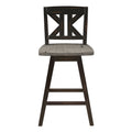 Amsonia Swivel Counter Height Chair - Black,Gray - Divided X-Back
