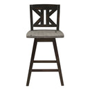 Amsonia Swivel Counter Height Chair - Black,Gray - Divided X-Back