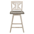 Amsonia Swivel Counter Height Chair - White,Gray - Divided X-Back