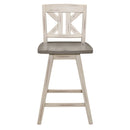 Amsonia Swivel Counter Height Chair - White,Gray - Divided X-Back