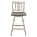 Amsonia Swivel Counter Height Chair - White,Gray - Vertical Slat Back