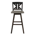 Amsonia Swivel Pub Height Chair - Black,Gray - Divided X-Back