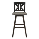 Amsonia Swivel Pub Height Chair - Black,Gray - Divided X-Back