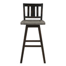 Amsonia Swivel Pub Height Chair - Black,Gray - Vertical Slat Back