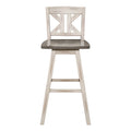 Amsonia Swivel Pub Height Chair - White,Gray - Divided X-Back