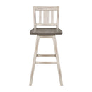 Amsonia Swivel Pub Height Chair - White,Gray - Vertical Slat Back