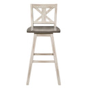 Amsonia Swivel Pub Height Chair - White,Gray - X-Back
