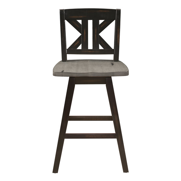 Amsonia Swivel Counter Height Chair in Black/Gray - 5602-24BKS1