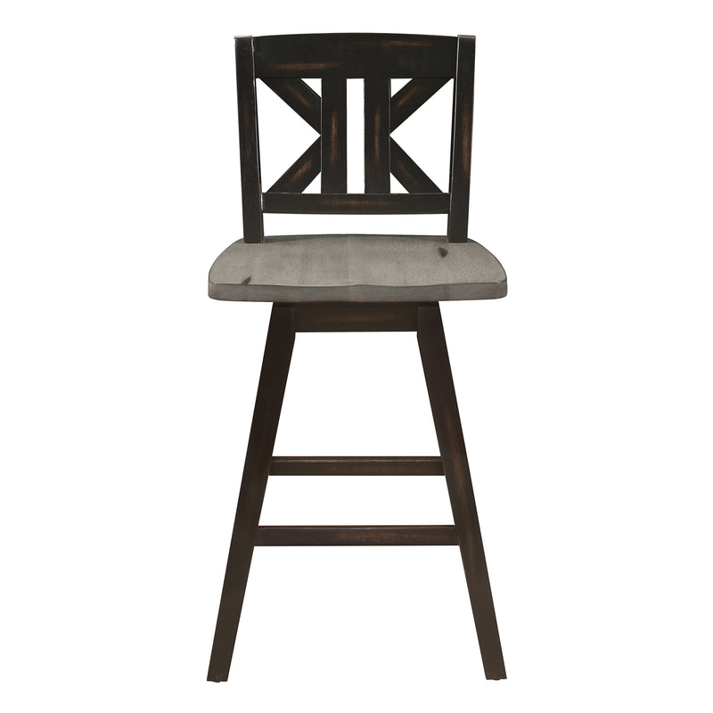 Amsonia Swivel Counter Height Chair in Black/Gray - 5602-24BKS1