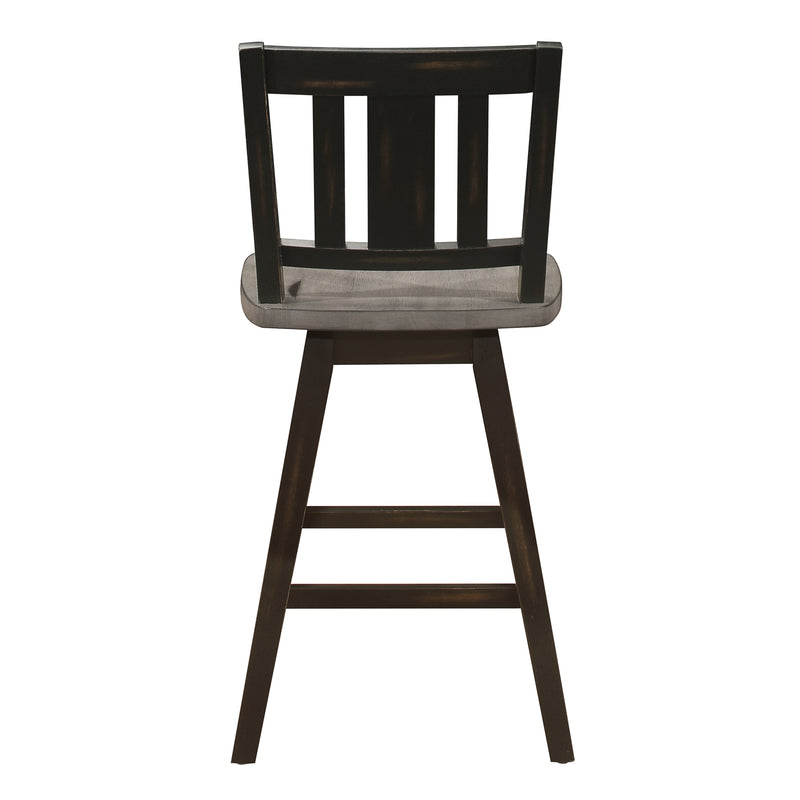 Amsonia Swivel Counter Height Chair in Black/Gray - 5602-24BKS2