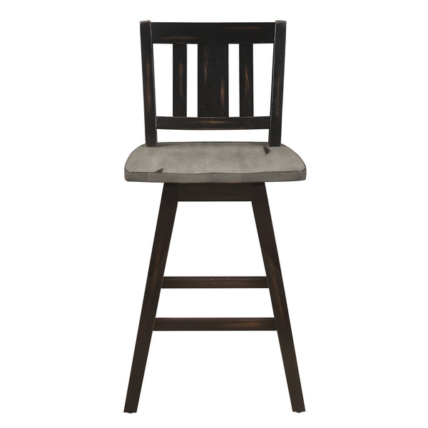 Amsonia Swivel Counter Height Chair in Black/Gray - 5602-24BKS2